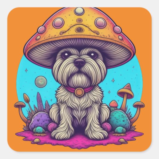 Paddenstoelsmutt Vierkante Sticker (Voorkant)