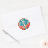 Paddenstoelsticker Ronde Sticker (Envelop)