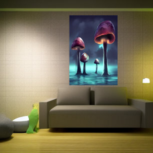Paddenstoelteelt in de zee   AI Art Poster