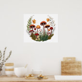 Paddenstoeltekening Poster (Keuken)