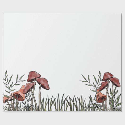 paddenstoelveld cadeaupapier (Vlak)