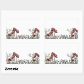 paddenstoelveld rechthoekige sticker (Vel)