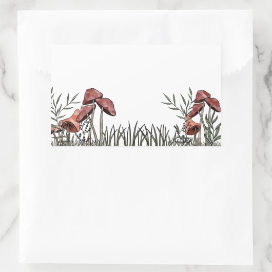 paddenstoelveld rechthoekige sticker (Tas)