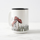 paddenstoelveld tweekleurige koffiemok (Voorkant links)