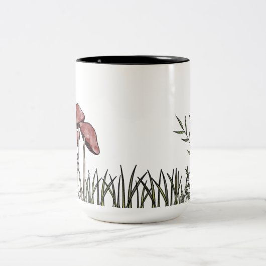 paddenstoelveld tweekleurige koffiemok (Center)