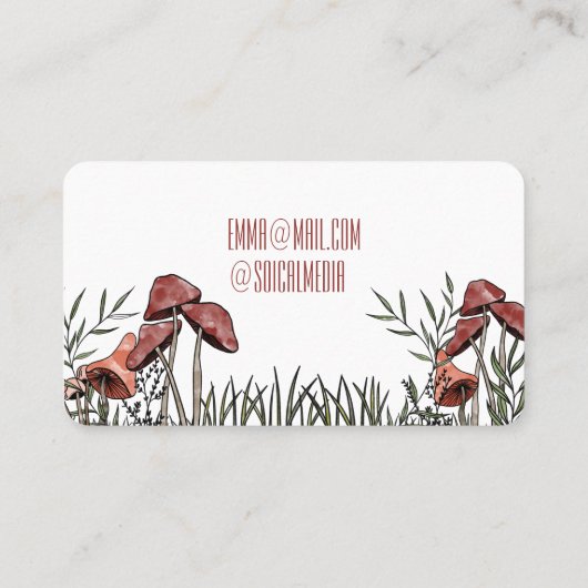 paddenstoelveld visitekaartje (Achterkant)