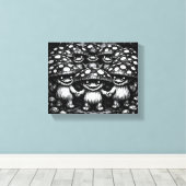 Paddenstoelvolk • Boswezens door BurnsInHell Canvas Afdruk (Insitu (Houten vloer))