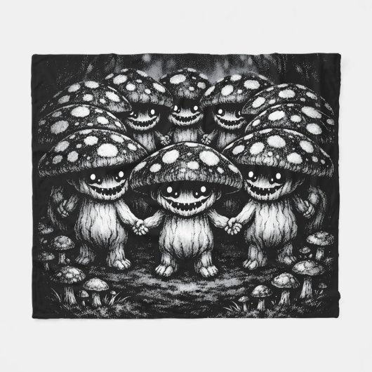 Paddenstoelvolk • Boswezens door BurnsInHell Fleece Deken (Voorkant (Horizontaal))