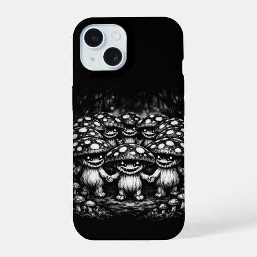 Paddenstoelvolk •  Boswezens door BurnsInHell iPhone 15 Case (Achterkant)