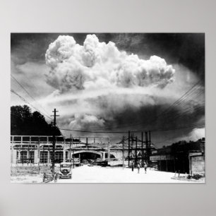 Paddenstoelwolk boven Nagasaki uit Koyagi-jima Poster