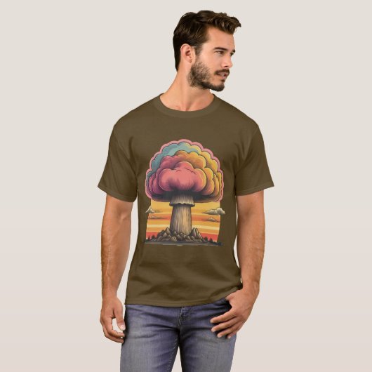 Paddenstoelwolk straling t-shirt (Voorkant volledig)