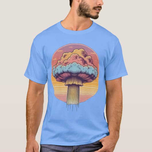 Paddenstoelwolk zonsondergang t-shirt (Voorkant)