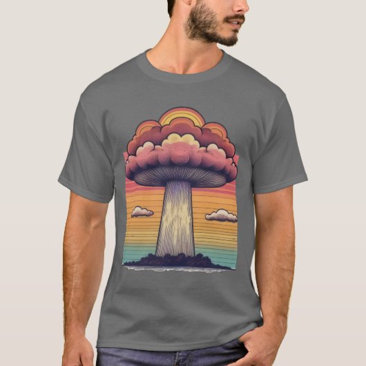 Paddenstoelwolk zonsondergang t-shirt (Voorkant)