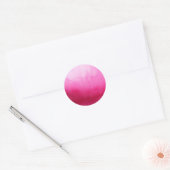 Paddentrokes voor waterverf met matige fuchsie ronde sticker (Envelop)