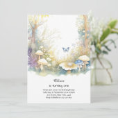 Paddestoel 1e verjaardag uitnodiging (Staand voorkant)