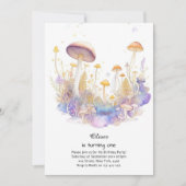 Paddestoel 1e verjaardag uitnodiging (Voorkant)