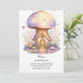 Paddestoel 1e verjaardag uitnodiging (Staand voorkant)