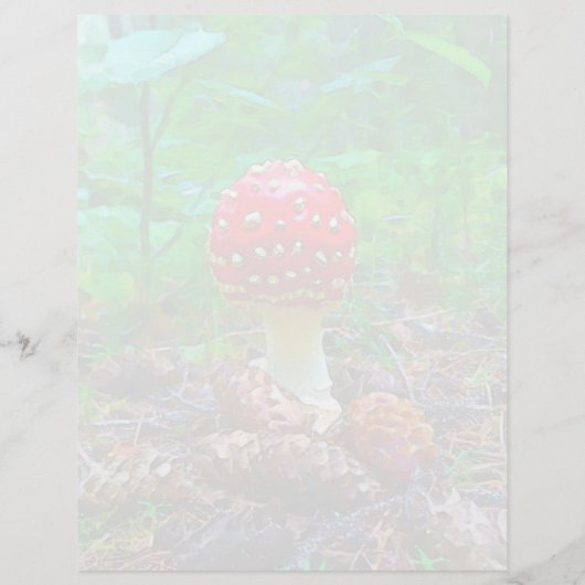 Paddestoel - 8,5" x 11" briefpapier blad (Achterkant)