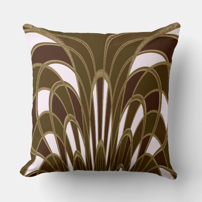 Paddestoel Abstract - Art Deco - Cattail Kussen (Voorkant)