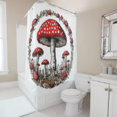 Paddestoel agarische schimmel plant douchegordijn (In situ)