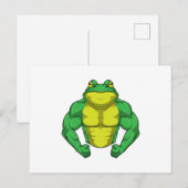 Paddestoel als bodybuilder met grote spieren briefkaart (Voorkant / Achterkant)