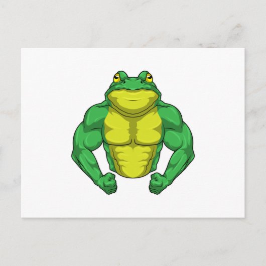 Paddestoel als bodybuilder met grote spieren briefkaart (Voorkant)