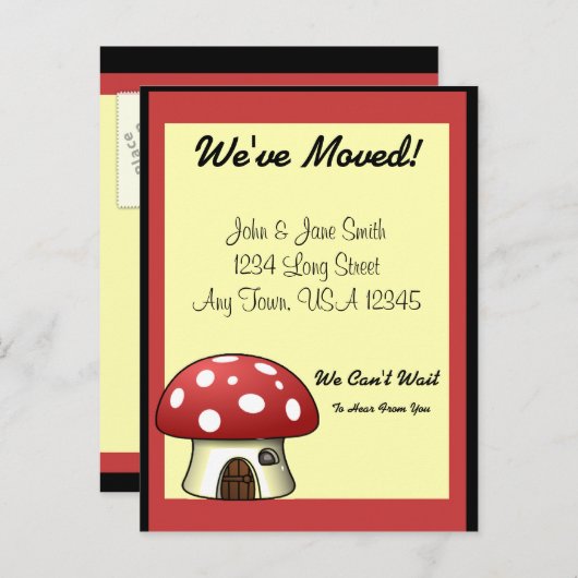 Paddestoel bewegende aankondiging (Voorkant / Achterkant)