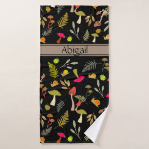 Paddestoel bladeren badhanddoek