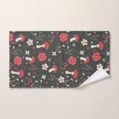 Paddestoel bloemen donkere botanische cottage bad handdoek (Handdoek)