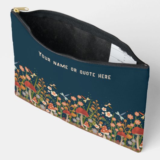 Paddestoel Bloemen Dragonfly Custom Cosmetische Za Etui (Open)