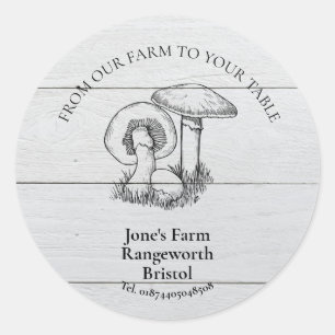 paddestoel boerderij marketing produceren paddesto ronde sticker