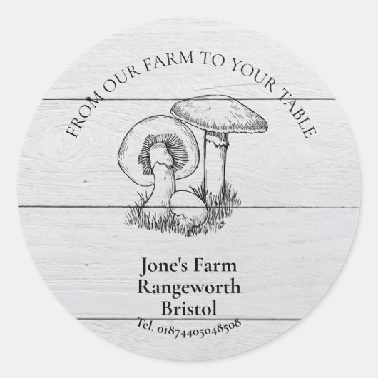 paddestoel boerderij marketing produceren paddesto ronde sticker (Voorkant)