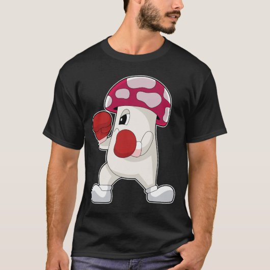 Paddestoel Bokser Bokshandschoenen Boksen T-shirt (Voorkant)