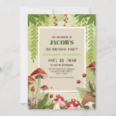 Paddestoel bos jongen 2e verjaardag kaart (Voorkant)