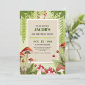 Paddestoel bos jongen 2e verjaardag kaart (Staand voorkant)