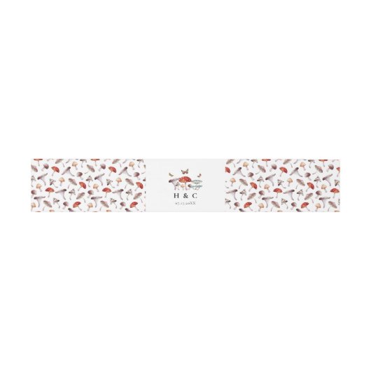 Paddestoel Botanische Bruiloft Uitnodigingen Wikkel (Vlak)