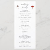 Paddestoel bruiloft ceremonie programma programmakaart (Achterkant)