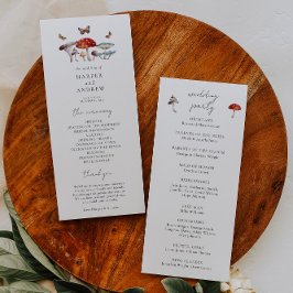 Paddestoel bruiloft ceremonie programma programmakaart