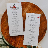 Paddestoel bruiloft ceremonie programma programmakaart