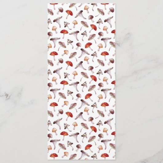 Paddestoel bruiloft diner menu (Achterkant)