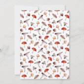 Paddestoel bruiloft repetitie diner kaart (Achterkant)