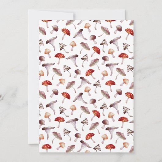 Paddestoel bruiloft repetitie diner kaart (Achterkant)