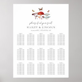 Paddestoel bruiloft zitgrafiek poster