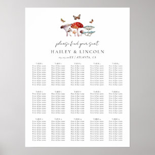 Paddestoel bruiloft zitgrafiek poster