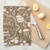 Paddestoel bruine crème theedoek (Quarter Fold)