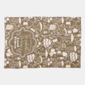 Paddestoel bruine crème theedoek (Horizontaal)