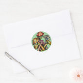 Paddestoel Elf Ronde Sticker (Envelop)