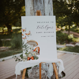 Paddestoel en aardbeien Baby shower Welkomstbord Poster