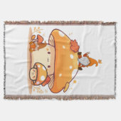 Paddestoel en Gnome Herfst Deken (Voorkant)