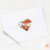 Paddestoel en konijn Kinder Gift Hart Sticker (Envelop)
